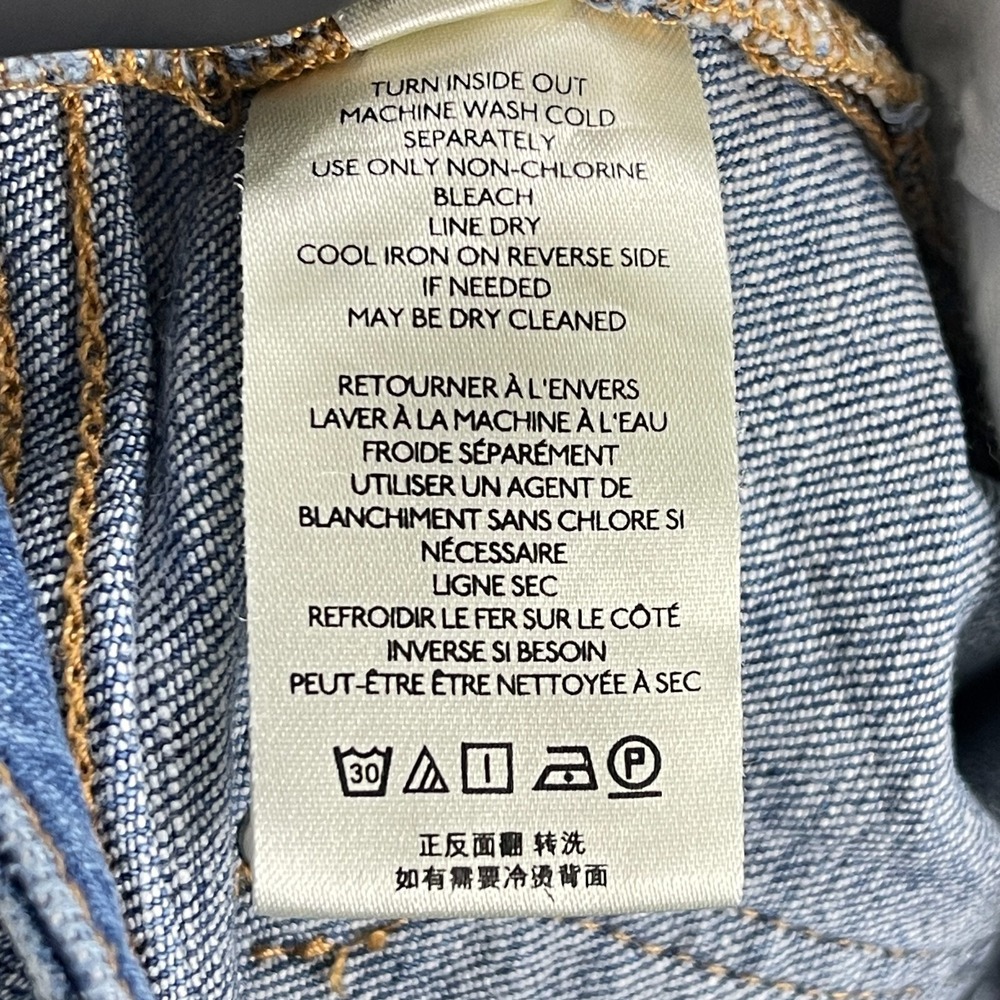 Pilcro Slim Boyfriend Crop Jeans Womens Size 30 Blue Denim Distressed Mid-Rise - Picture 16 of 16